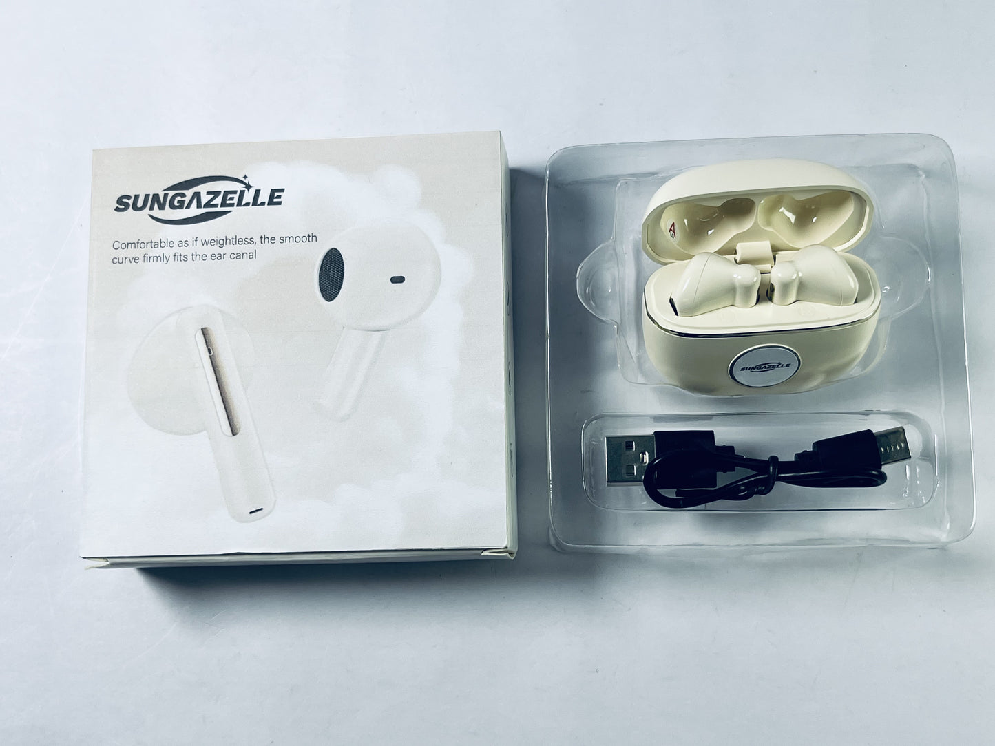 SUNGAZELLE Wireless Earbuds, Crystal-Clear Audio,Noise-Cancelling, Immersive Sound.For Android iOS Cell Phone Laptop, Lightweight in-Ear Fit Earphones.