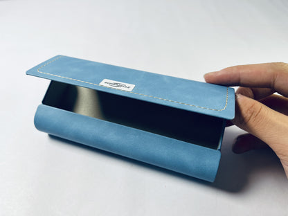 SUNGAZELLE Hard Shell Eyeglass Case for Eyeglasses and Sunglasses for Men/Women and Kids,fashionable PU Leather Eyeglass Case,Durable Protective Storage Box.