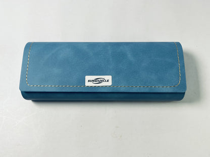 SUNGAZELLE Hard Shell Eyeglass Case for Eyeglasses and Sunglasses for Men/Women and Kids,fashionable PU Leather Eyeglass Case,Durable Protective Storage Box.