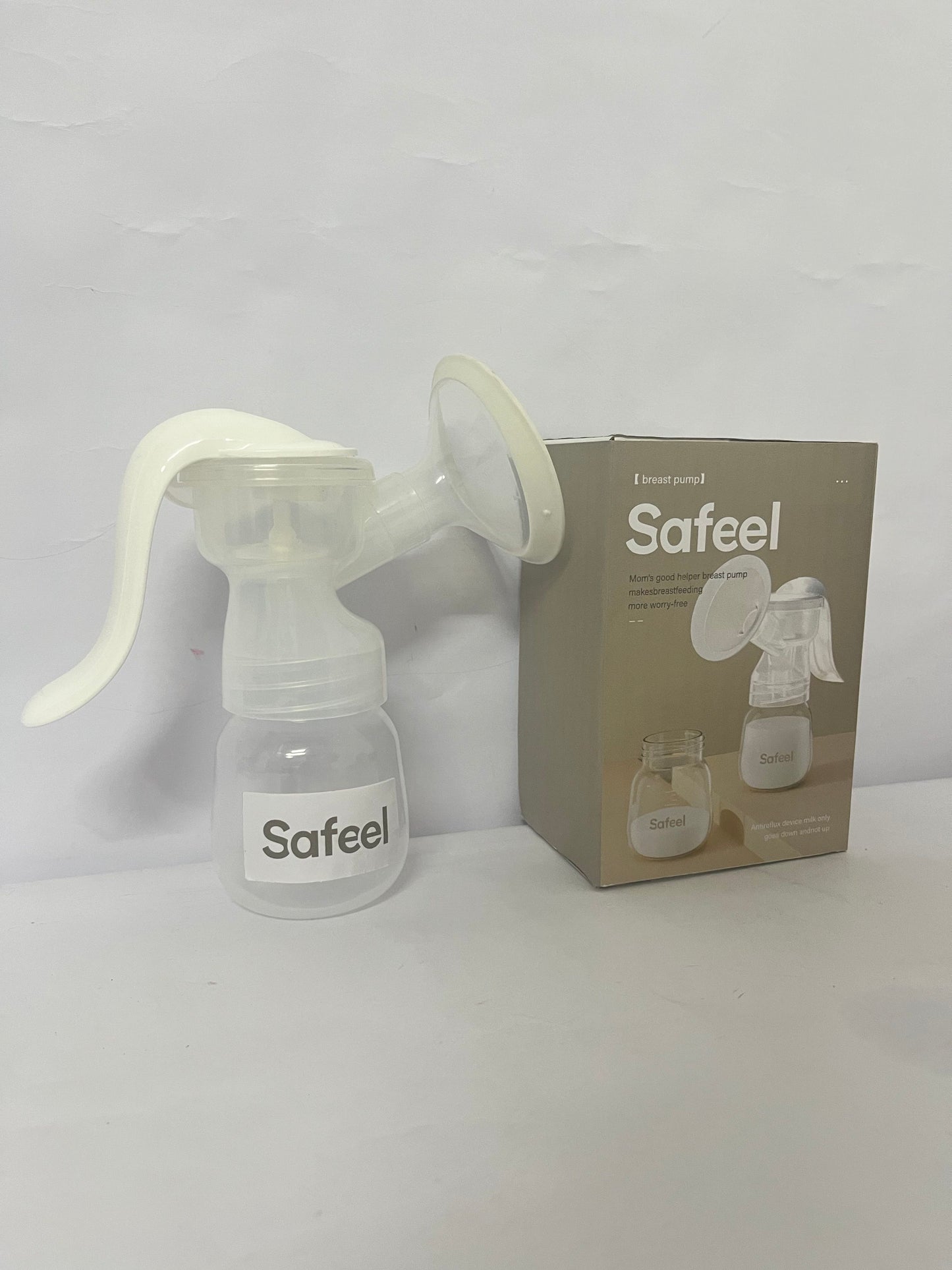 Safeel Manual Breast Pump, Silicone Hand Pump for Breastfeeding, Small Portable Manual Breast Milk Catcher, Baby Feeding Pumps & Accessories, White, Mothers Day Gifts, Travel Portable Breast Pump