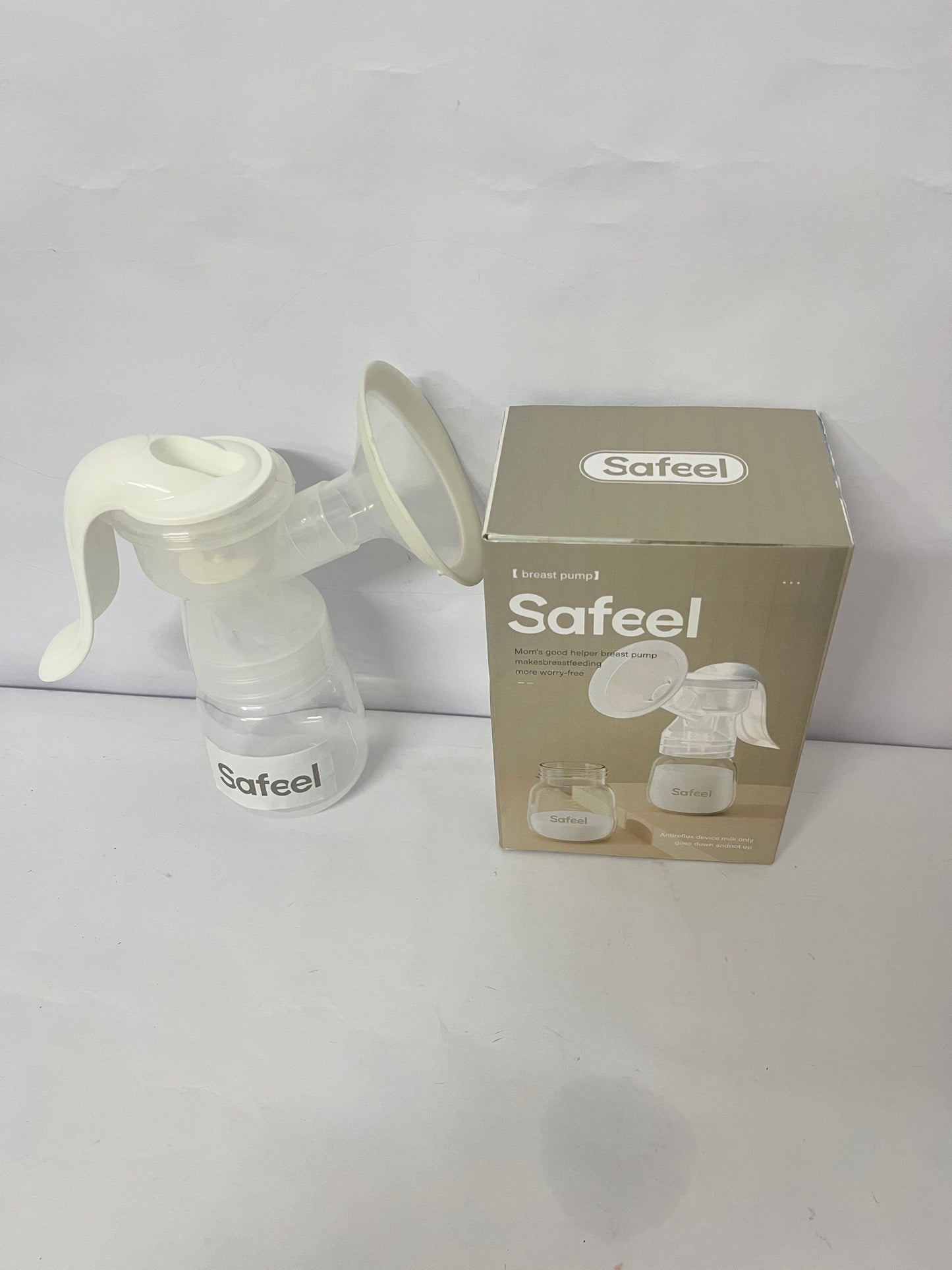 Safeel Manual Breast Pump, Silicone Hand Pump for Breastfeeding, Small Portable Manual Breast Milk Catcher, Baby Feeding Pumps & Accessories, White, Mothers Day Gifts, Travel Portable Breast Pump