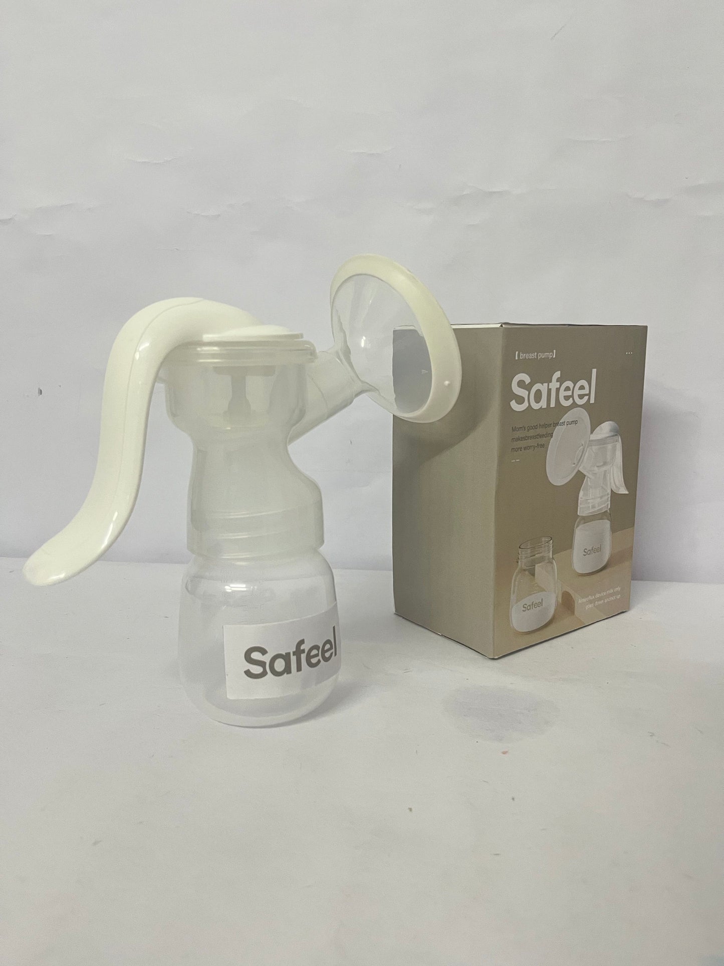 Safeel Manual Breast Pump, Silicone Hand Pump for Breastfeeding, Small Portable Manual Breast Milk Catcher, Baby Feeding Pumps & Accessories, White, Mothers Day Gifts, Travel Portable Breast Pump