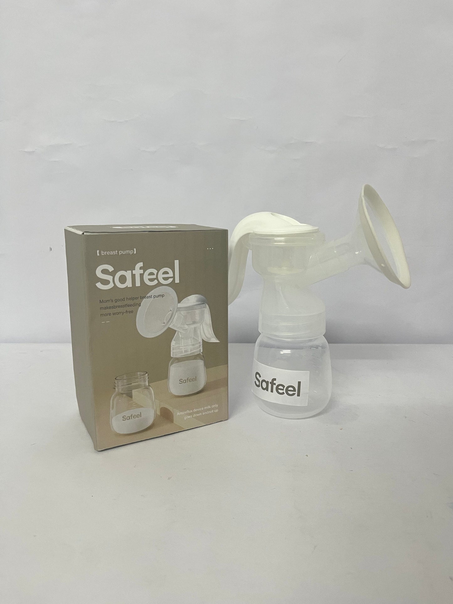 Safeel Manual Breast Pump, Silicone Hand Pump for Breastfeeding, Small Portable Manual Breast Milk Catcher, Baby Feeding Pumps & Accessories, White, Mothers Day Gifts, Travel Portable Breast Pump