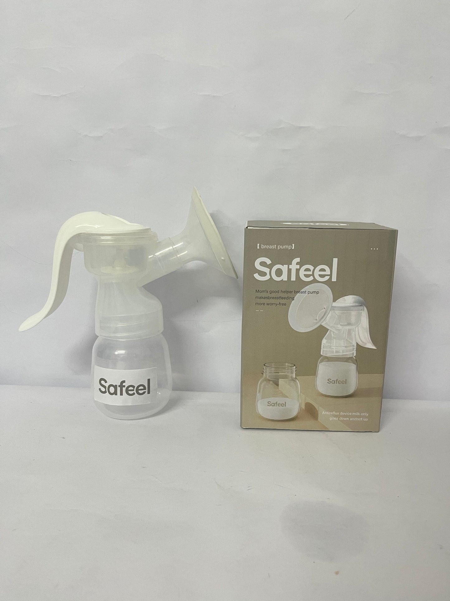 Safeel Manual Breast Pump, Silicone Hand Pump for Breastfeeding, Small Portable Manual Breast Milk Catcher, Baby Feeding Pumps & Accessories, White, Mothers Day Gifts, Travel Portable Breast Pump