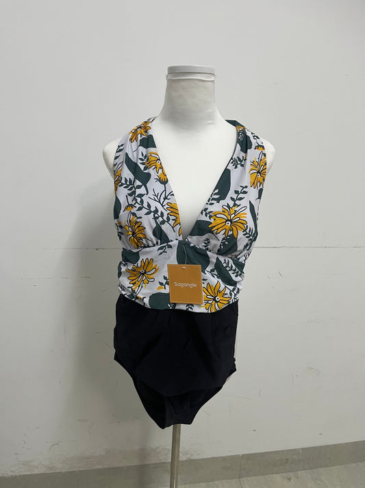 【Sagangle Floral Halter Two-Piece Swimsuit】—— Vibrant & Flattering Beachwear