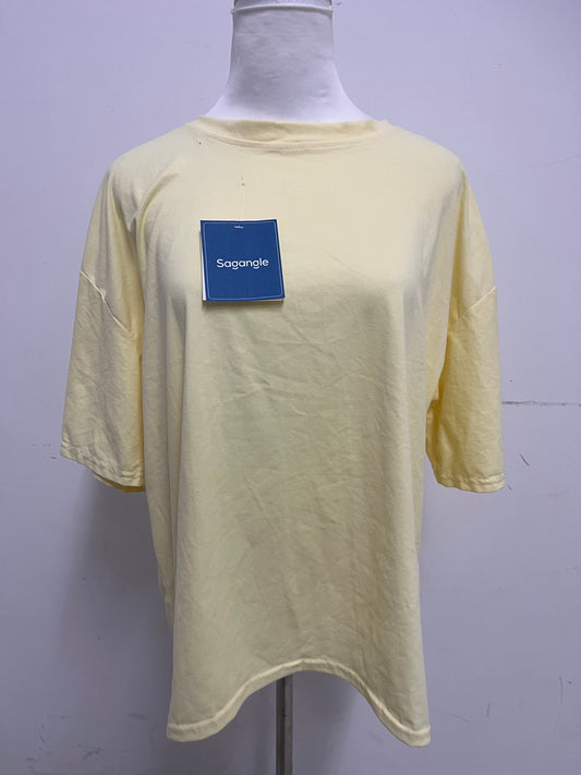 【Sagangle Pale Yellow Oversized T-shirt】—— Comfortable & Trendy Daily Wear
