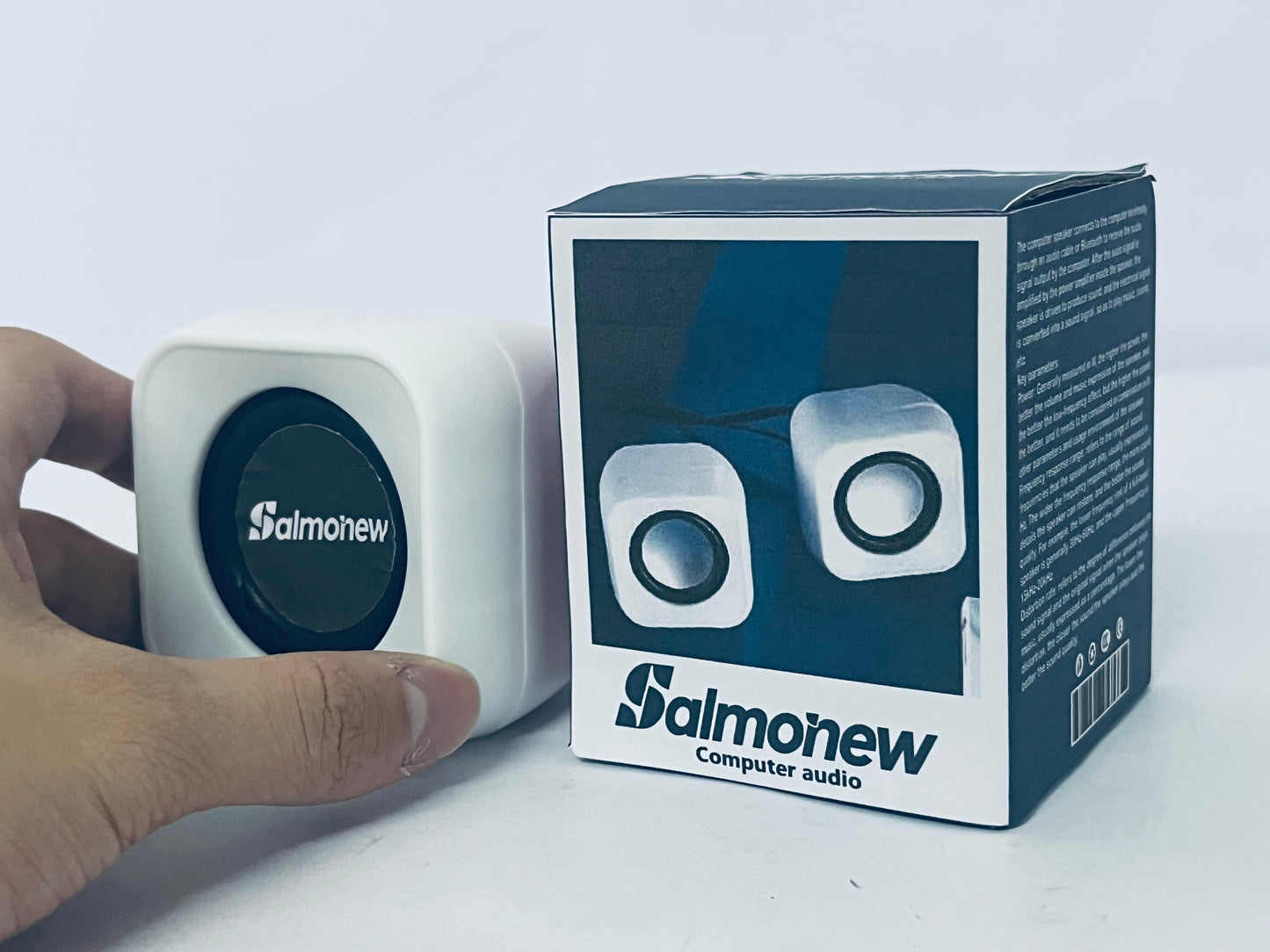 Salmonew Mini Computer Speakers - USB-Powered Desktop Speakers with Clear Audio for PC, Laptop