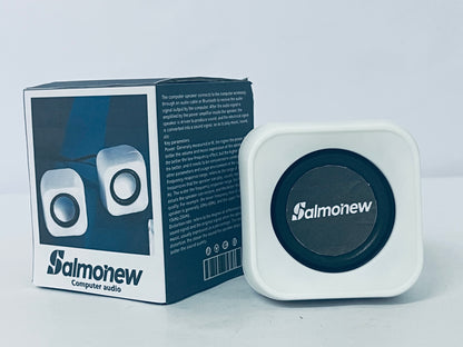 Salmonew Mini Computer Speakers - USB-Powered Desktop Speakers with Clear Audio for PC, Laptop