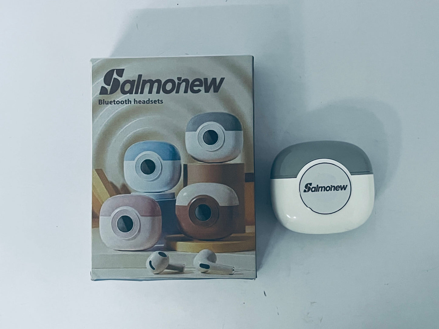Salmonew Wireless Bluetooth Earbuds - True Wireless Stereo Headphones with Stereo Sound, Long Battery Life for Sports, Work, Travel