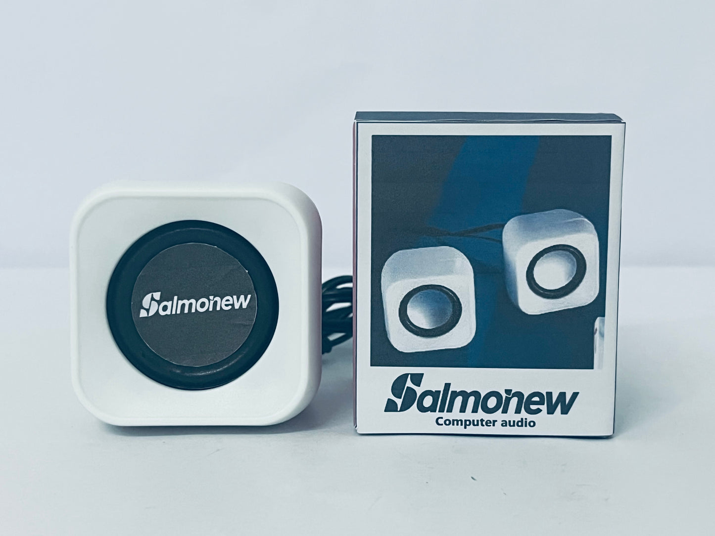 Salmonew Mini Computer Speakers - USB-Powered Desktop Speakers with Clear Audio for PC, Laptop
