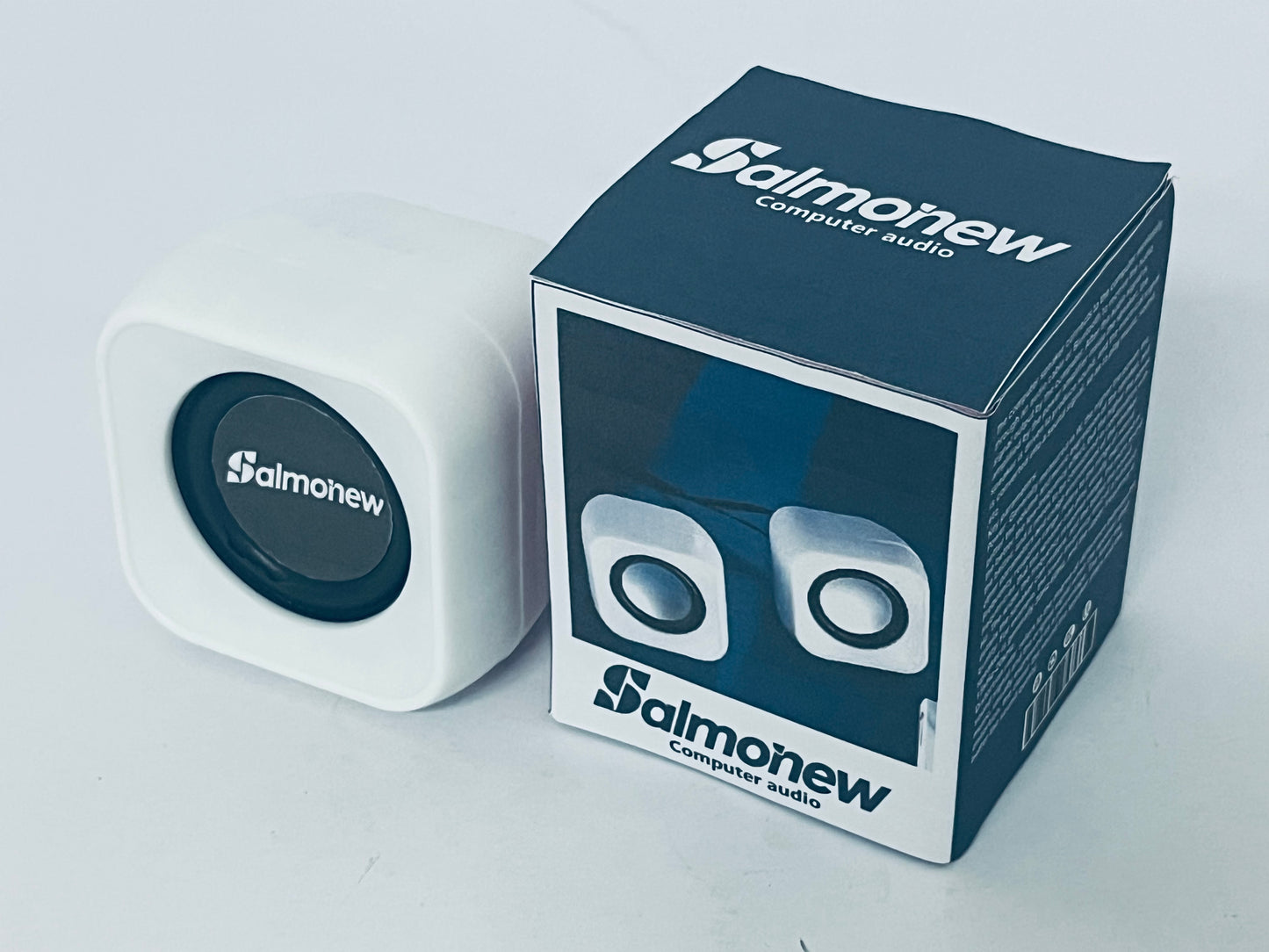 Salmonew Mini Computer Speakers - USB-Powered Desktop Speakers with Clear Audio for PC, Laptop