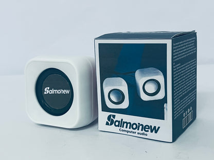 Salmonew Mini Computer Speakers - USB-Powered Desktop Speakers with Clear Audio for PC, Laptop