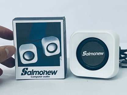Salmonew Mini Computer Speakers - USB-Powered Desktop Speakers with Clear Audio for PC, Laptop