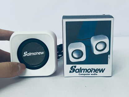 Salmonew Mini Computer Speakers - USB-Powered Desktop Speakers with Clear Audio for PC, Laptop