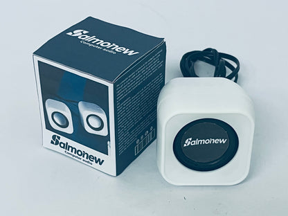 Salmonew Mini Computer Speakers - USB-Powered Desktop Speakers with Clear Audio for PC, Laptop