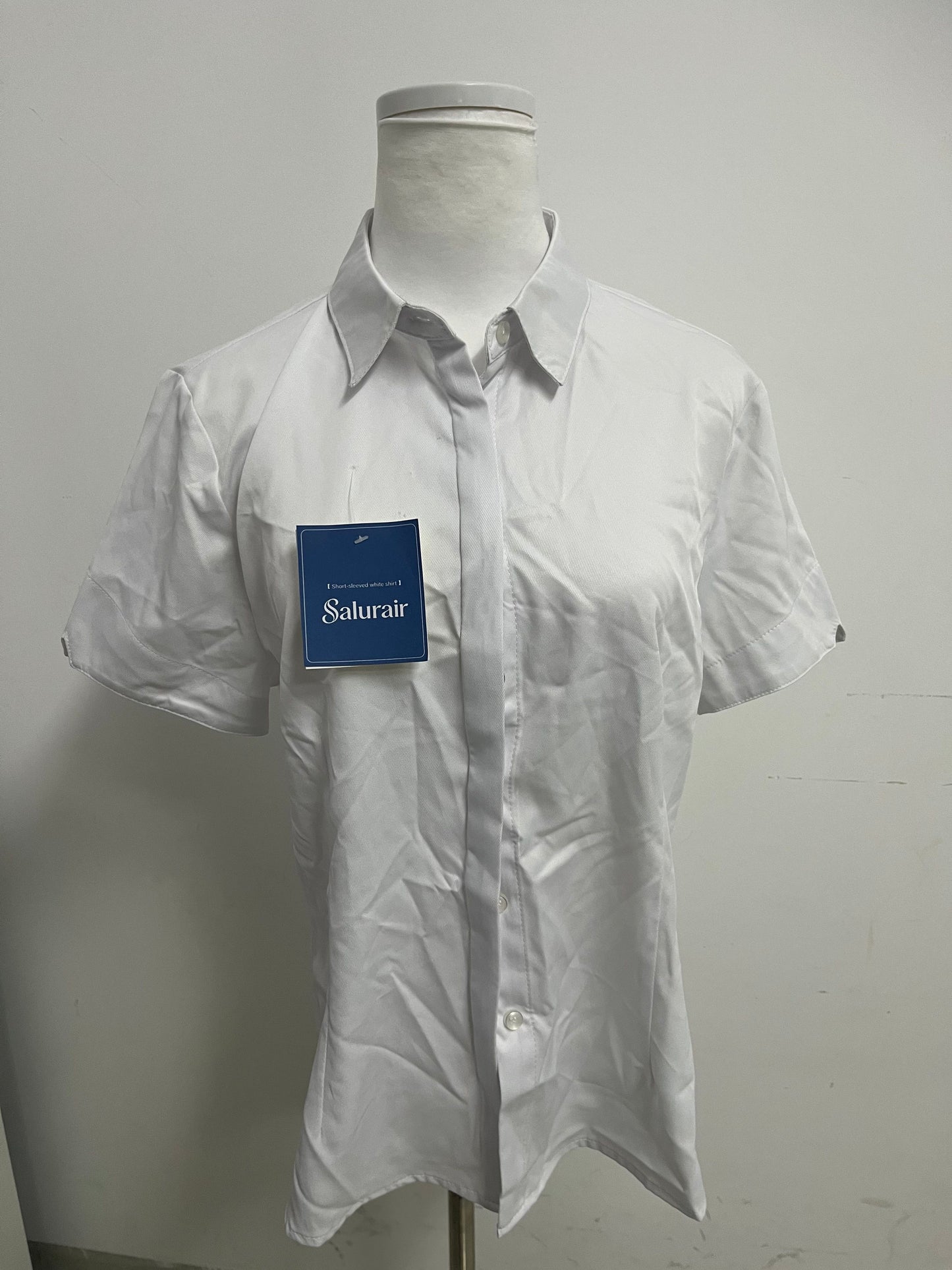 Salurair Chemises White Short-Sleeve Shirt Minimalist & Smart Comfortable & Skin-Friendly Essential for Multi-Scene Outfits in Workplace and Daily Life