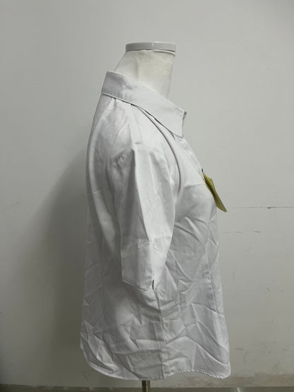 Salurair Chemises White Short-Sleeve Shirt Minimalist & Smart Comfortable & Skin-Friendly Essential for Multi-Scene Outfits in Workplace and Daily Life
