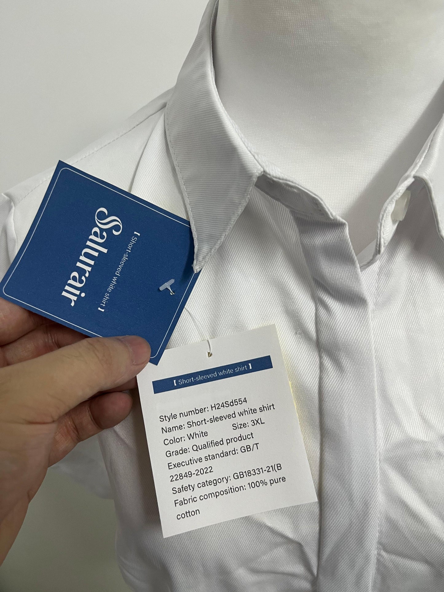 Salurair Chemises White Short-Sleeve Shirt Minimalist & Smart Comfortable & Skin-Friendly Essential for Multi-Scene Outfits in Workplace and Daily Life