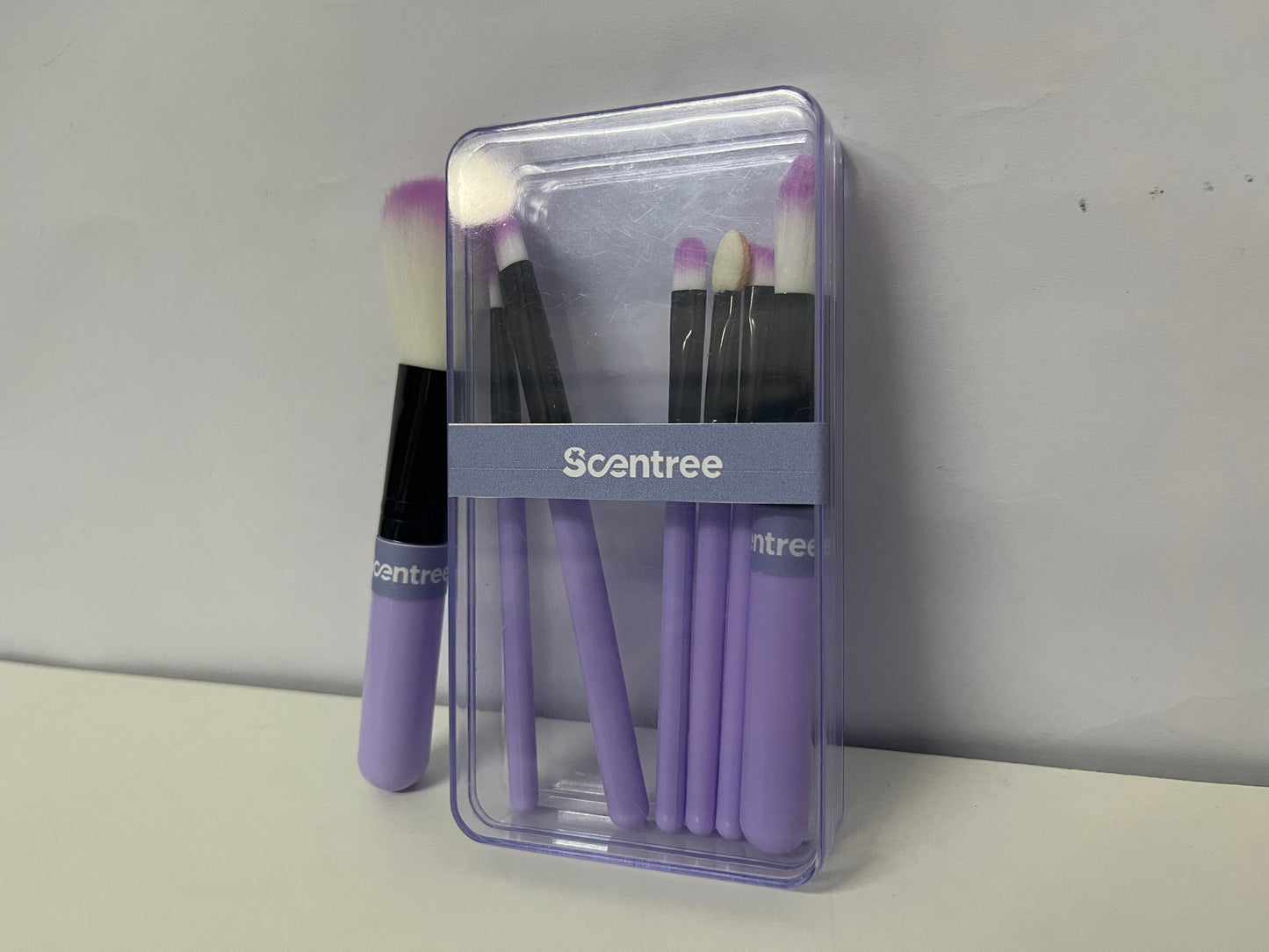 Scentree 7-Piece Purple Cosmetic Brush Set: Soft Synthetic Bristles with Portable Storage Case – Versatile Makeup Tools for Daily/Travel Use