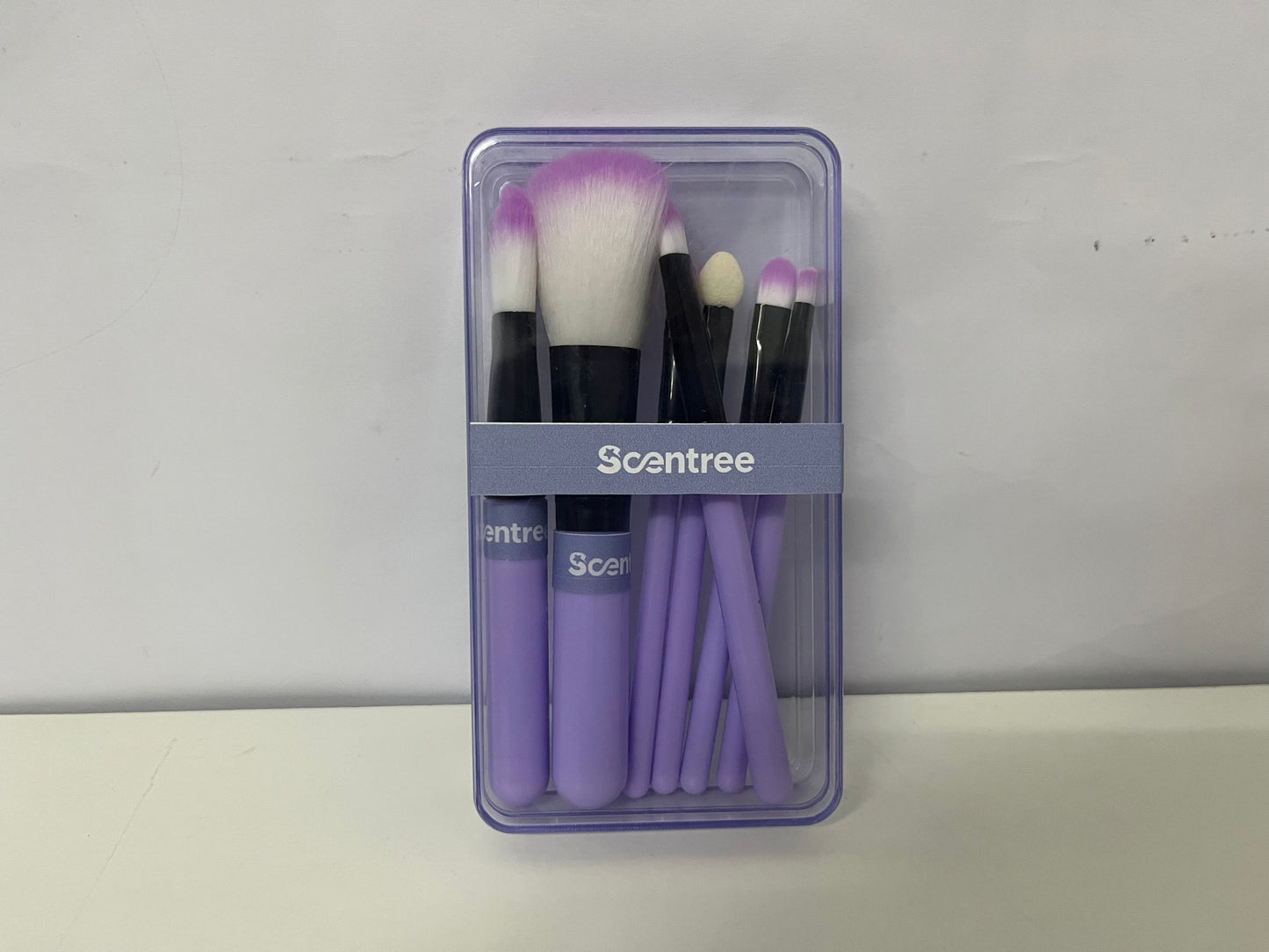 Scentree 7-Piece Purple Cosmetic Brush Set: Soft Synthetic Bristles with Portable Storage Case – Versatile Makeup Tools for Daily/Travel Use