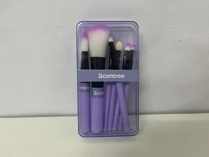 Scentree 7-Piece Purple Cosmetic Brush Set: Soft Synthetic Bristles with Portable Storage Case – Versatile Makeup Tools for Daily/Travel Use
