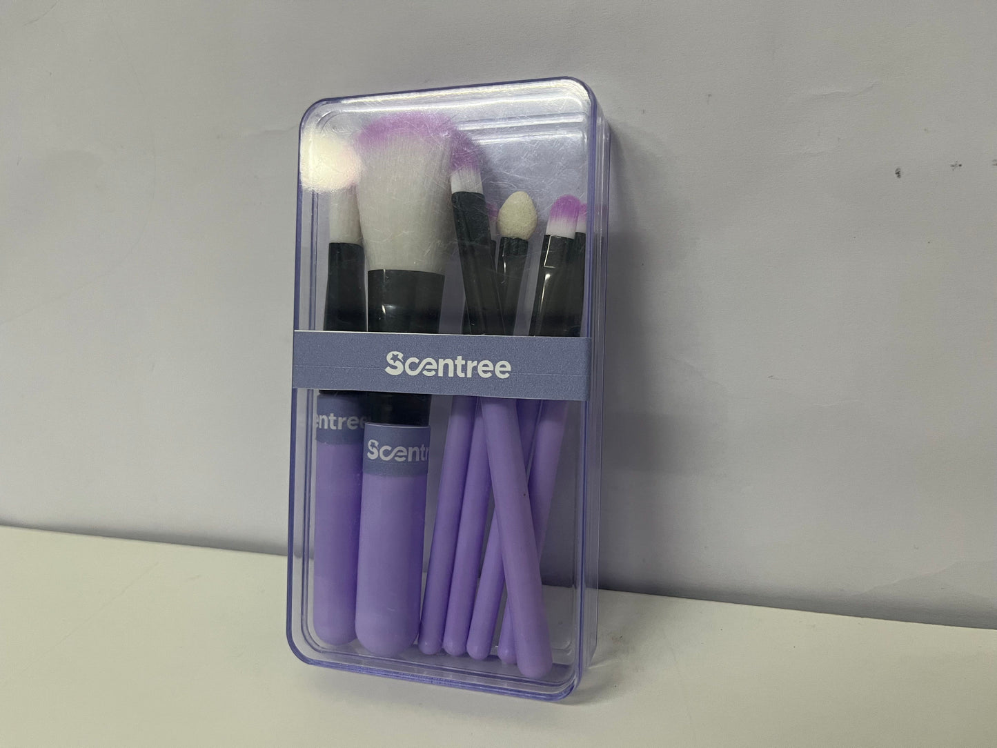 Scentree 7-Piece Purple Cosmetic Brush Set: Soft Synthetic Bristles with Portable Storage Case – Versatile Makeup Tools for Daily/Travel Use