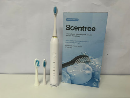 Scentree Multi-Mode Electric Toothbrush: White Ceramic Baked Paint Body with 6 Cleaning Modes & Waterproof Design – Premium Oral Care Tool for Daily Use