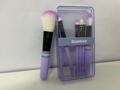 Scentree 7-Piece Purple Cosmetic Brush Set: Soft Synthetic Bristles with Portable Storage Case – Versatile Makeup Tools for Daily/Travel Use