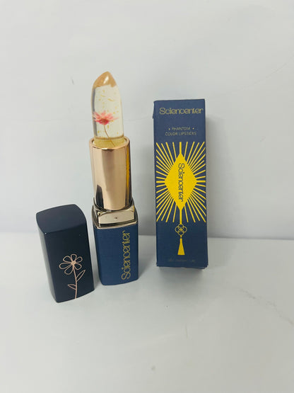 Sciencenter Lipsticks Color Changing Flower Lipstick - Hydrating Jelly Lip Balm with Flower Inside, Long-Lasting Moisturizer & Nourishing Lip Gloss for a Beautiful, Customizable Look (Golden)