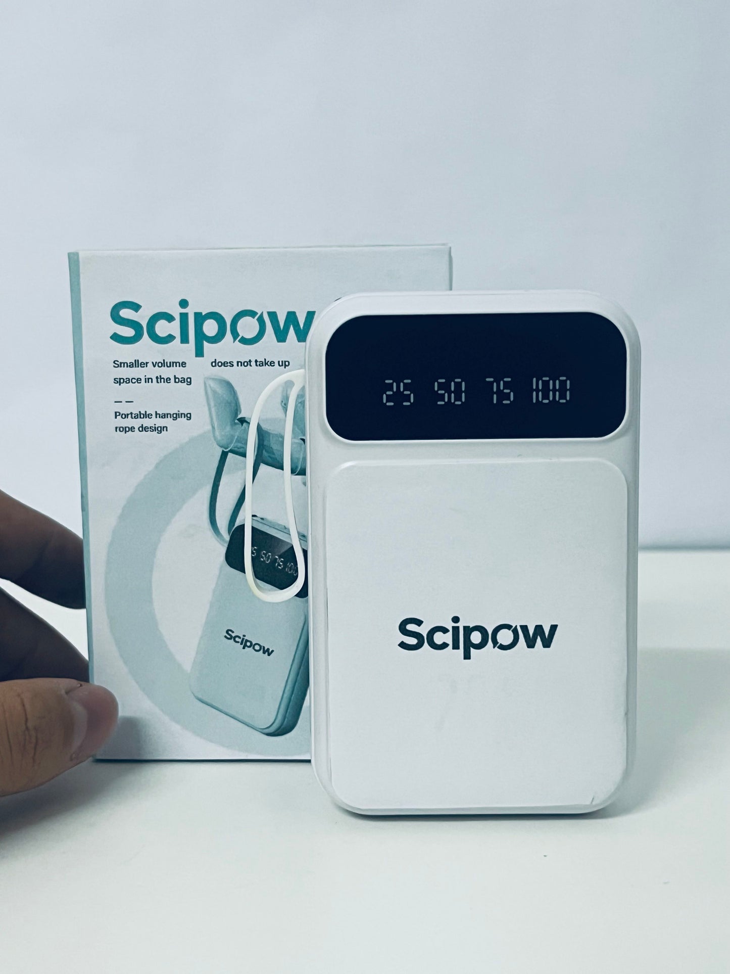 Scipow Portable Digital Display Power Bank Compact & Lightweight Lanyard Design A Thoughtful Companion for On-the-Go Charging