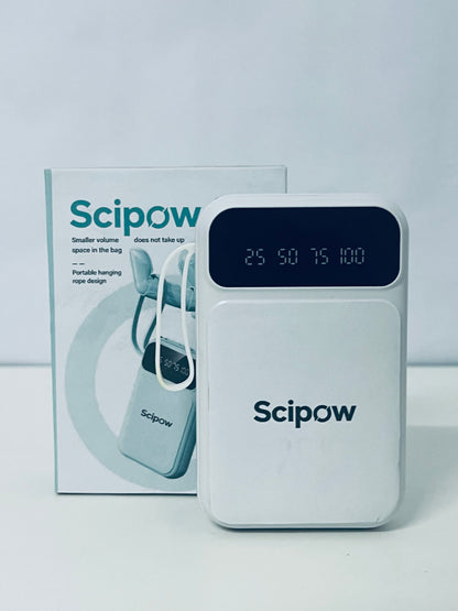 Scipow Portable Digital Display Power Bank Compact & Lightweight Lanyard Design A Thoughtful Companion for On-the-Go Charging
