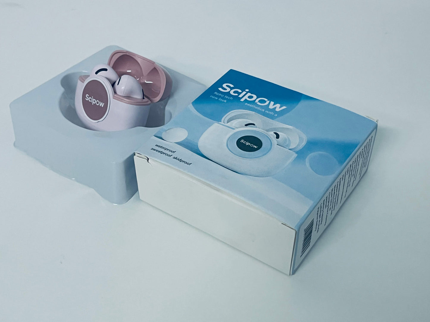 Scipow Retro-Style Wireless Bluetooth Earbuds Water/Sweat/Slip Resistant Comfortable Fit A Stylish Companion for Daily Audio