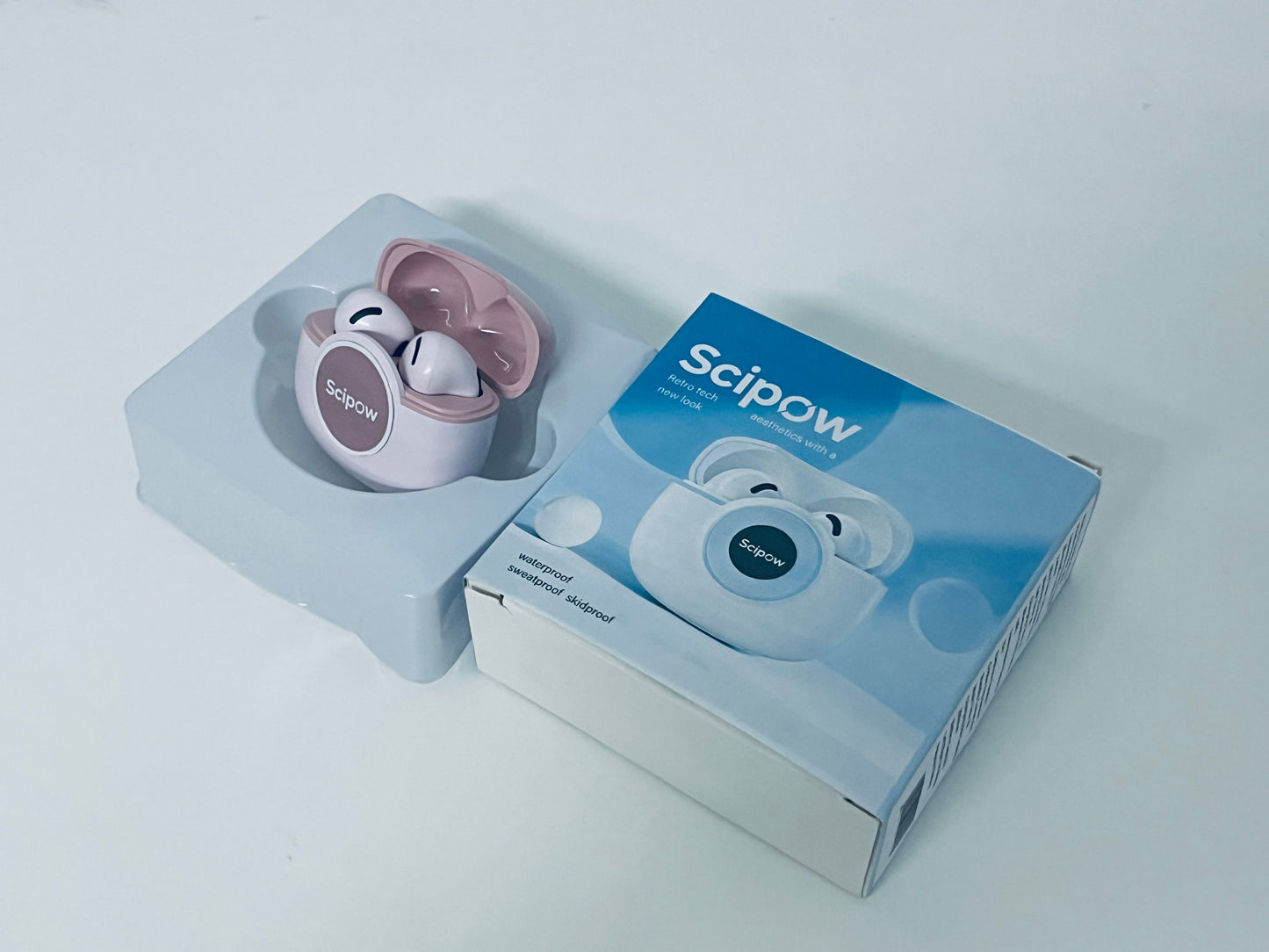 Scipow Retro-Style Wireless Bluetooth Earbuds Water/Sweat/Slip Resistant Comfortable Fit A Stylish Companion for Daily Audio