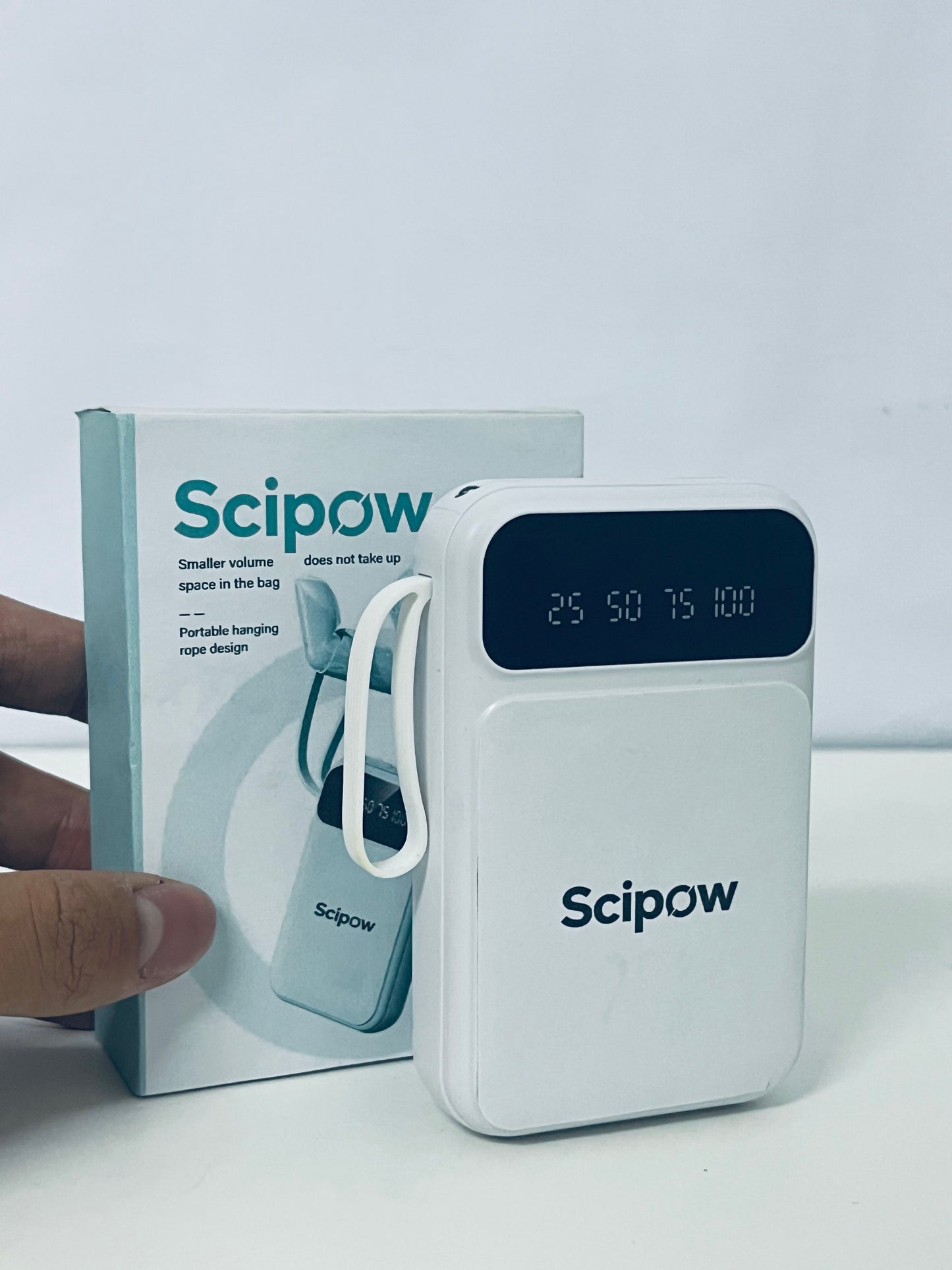 Scipow Portable Digital Display Power Bank Compact & Lightweight Lanyard Design A Thoughtful Companion for On-the-Go Charging