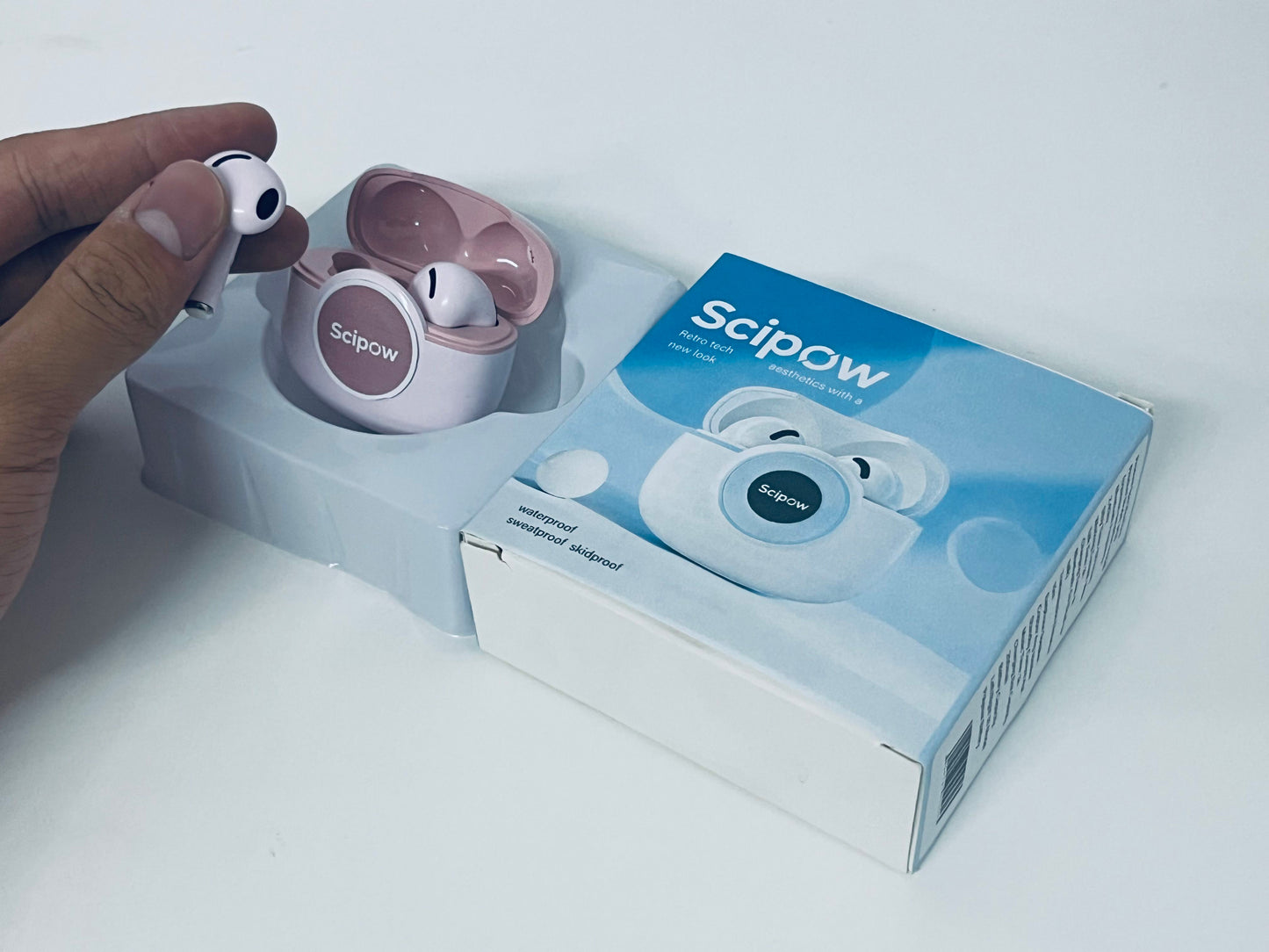 Scipow Retro-Style Wireless Bluetooth Earbuds Water/Sweat/Slip Resistant Comfortable Fit A Stylish Companion for Daily Audio