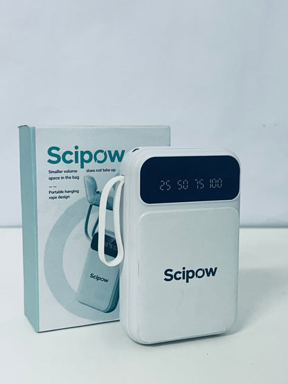 Scipow Portable Digital Display Power Bank Compact & Lightweight Lanyard Design A Thoughtful Companion for On-the-Go Charging