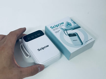 Scipow Portable Digital Display Power Bank Compact & Lightweight Lanyard Design A Thoughtful Companion for On-the-Go Charging