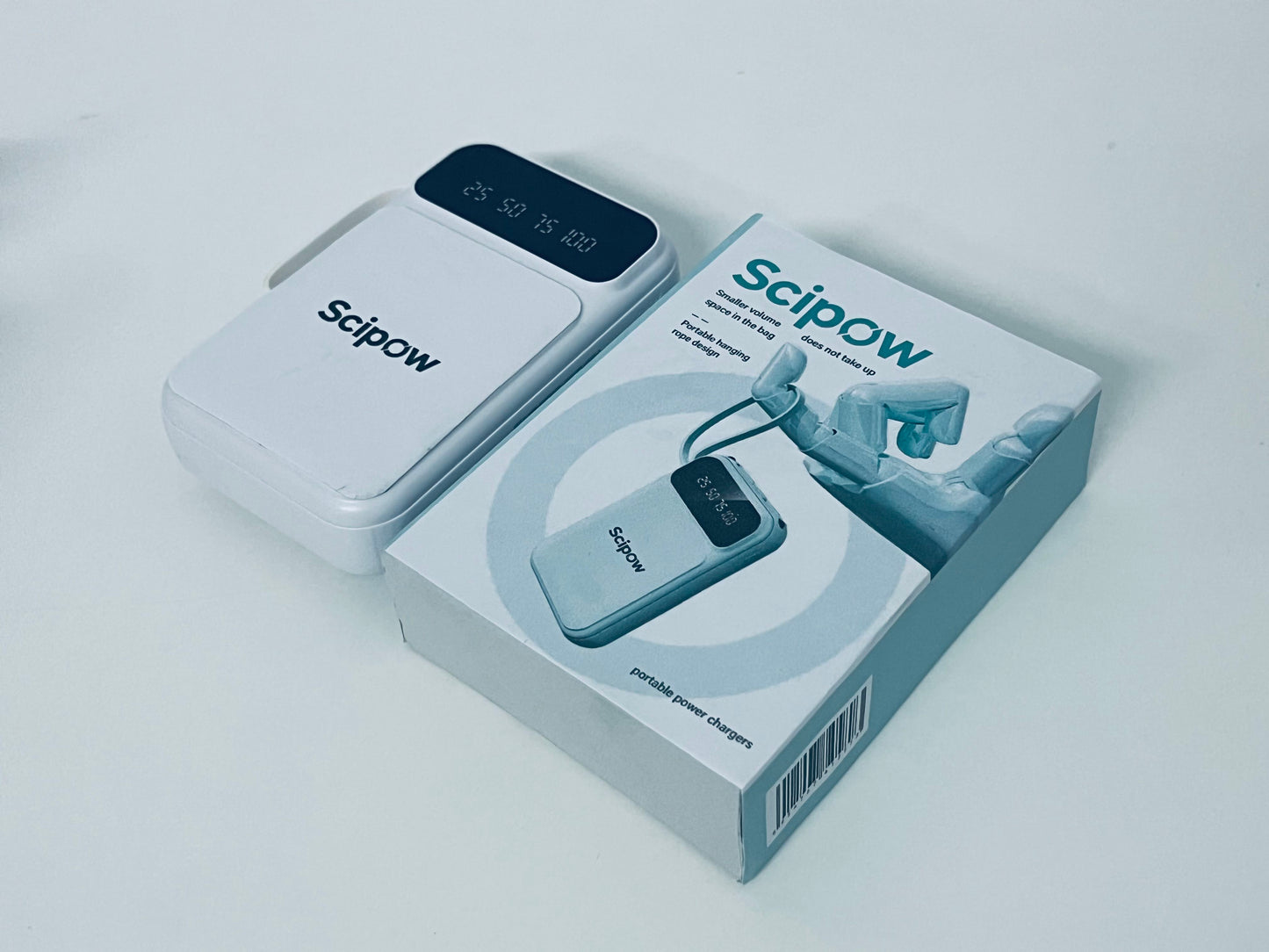 Scipow Portable Digital Display Power Bank Compact & Lightweight Lanyard Design A Thoughtful Companion for On-the-Go Charging