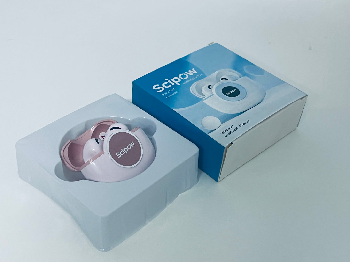 Scipow Retro-Style Wireless Bluetooth Earbuds Water/Sweat/Slip Resistant Comfortable Fit A Stylish Companion for Daily Audio