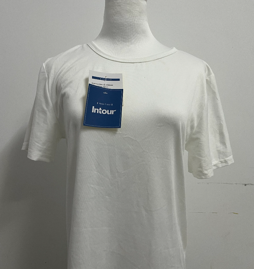 Intour Women's  T-shirts Lightweight and Soft Bamboo Viscose Curved Hem Crew Neck Smooth Trendy