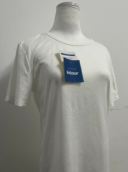 Intour Women's  T-shirts Lightweight and Soft Bamboo Viscose Curved Hem Crew Neck Smooth Trendy