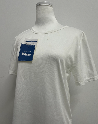 Intour Women's  T-shirts Lightweight and Soft Bamboo Viscose Curved Hem Crew Neck Smooth Trendy