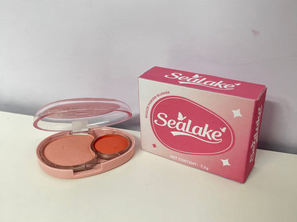 【SeaLake Bicolor Powder Blusher】—— Vibrant & Versatile Cheek Color