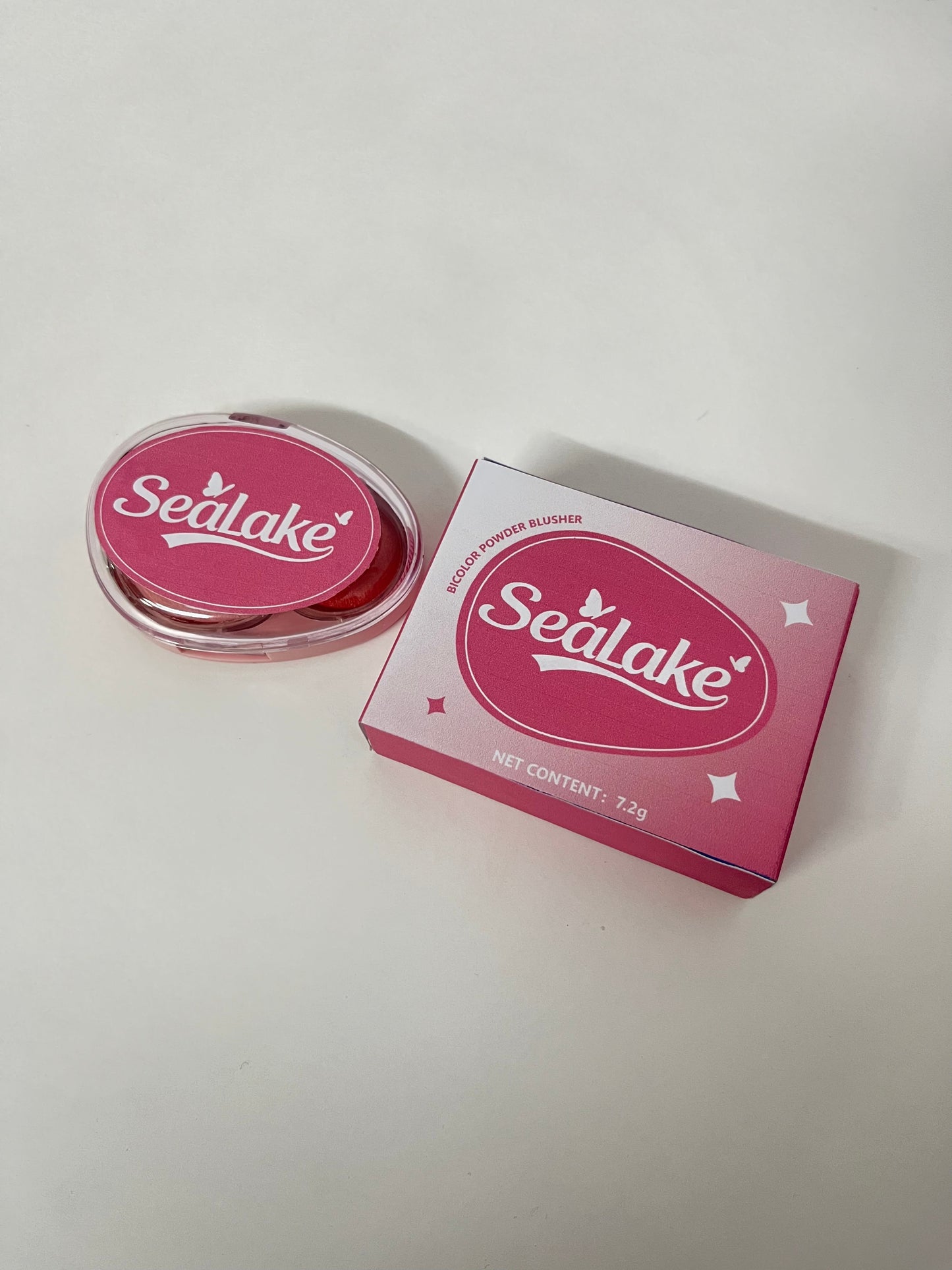 【SeaLake Bicolor Powder Blusher】—— Vibrant & Versatile Cheek Color