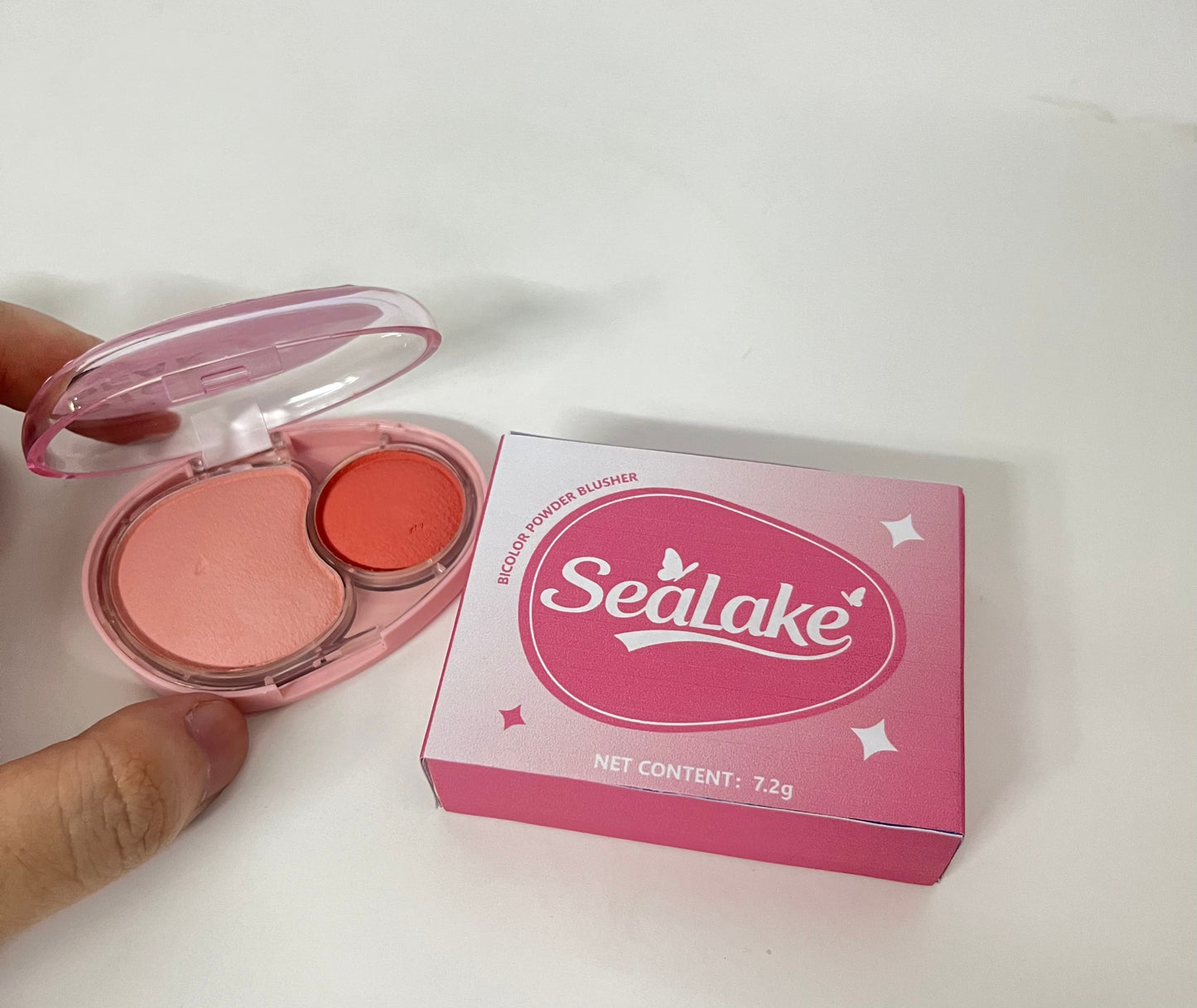 【SeaLake Bicolor Powder Blusher】—— Vibrant & Versatile Cheek Color
