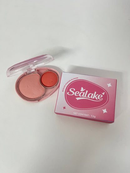 【SeaLake Bicolor Powder Blusher】—— Vibrant & Versatile Cheek Color