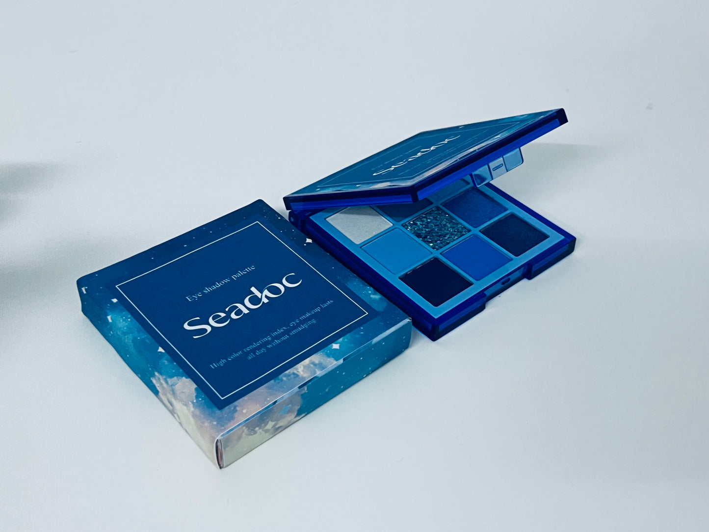 Seadoc Starry Sky Blue Eyeshadow Palette High Pigmentation & Blendable 9-Color Combination A Creative Tool for Atmospheric Eye Makeup