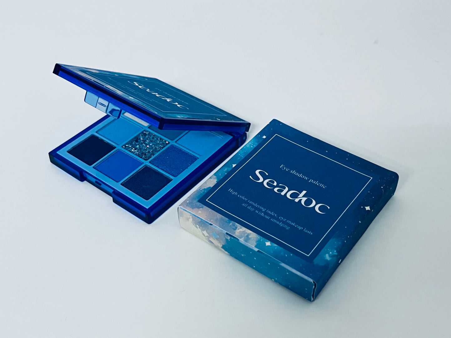 Seadoc Starry Sky Blue Eyeshadow Palette High Pigmentation & Blendable 9-Color Combination A Creative Tool for Atmospheric Eye Makeup