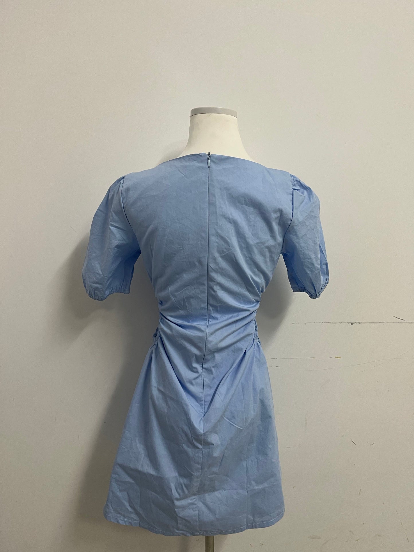 Sealove Square Neck Puff Sleeve Ruched Waist Dress - Encounter French Romance, Define Summer Elegance