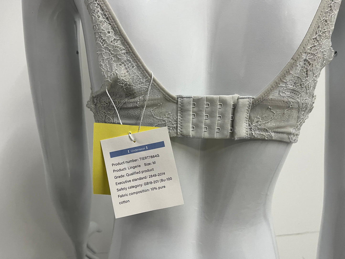 [Seamcity Bras]-Light Gray Lace Backless Bra - Wireless Breathable Comfortable Lingerie